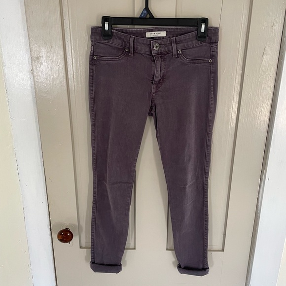 Rich & Skinny Denim - Rich & Skinny Dark Gray Washed Purple Jeans Grunge Punk Faded Comfy Casual Cute